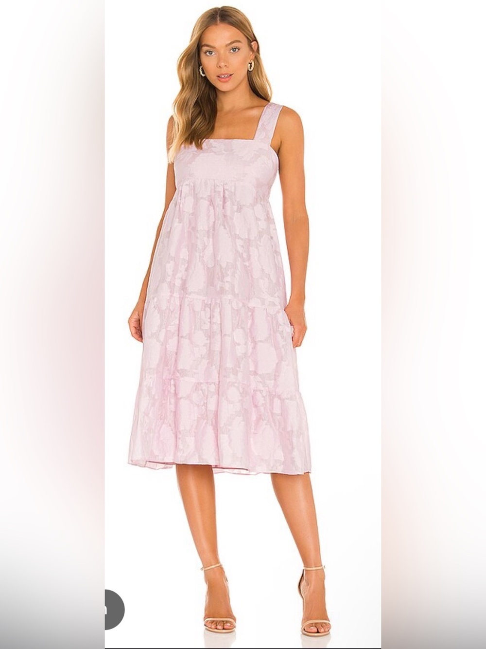 Amanda Uprichard Pale Pink Tiered Midi Dress